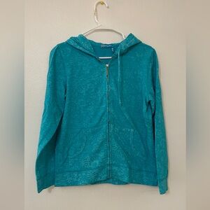 Fresh Produce Cotton Long sleeve Full Zip Up Jacket Blue / Floral Hoodie X Small